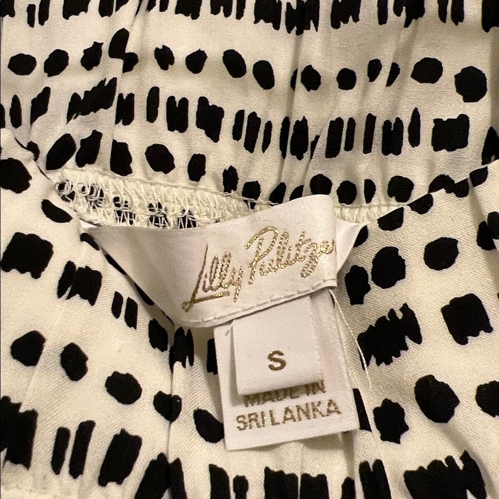 Lilly Pulitzer Black and White Patterned Garment Bal Harbour Palazzo Size small - Picture 4 of 4